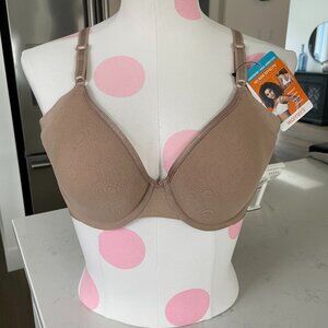 Warner's No Side Effects Collection Underwire Nylon T Shirt Bra Taupe 34C NWT